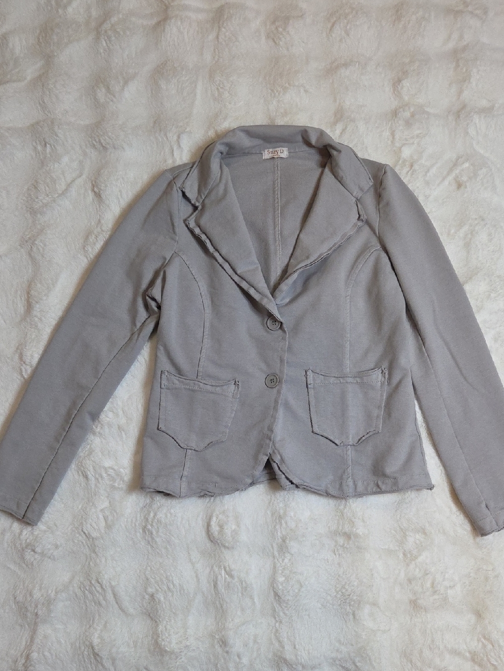 Light Gray Women's Tailored Blazer Jacket